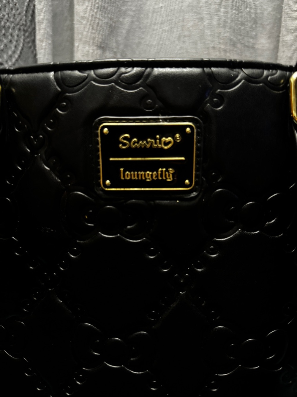 Loungefly Black Quilted Shoulder Bag with Gold Plaque